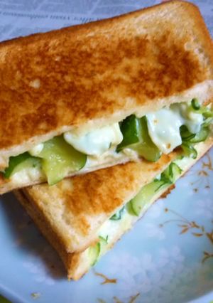 きゅうりのわさび漬けのホットサンド-レシピのメイン写真
