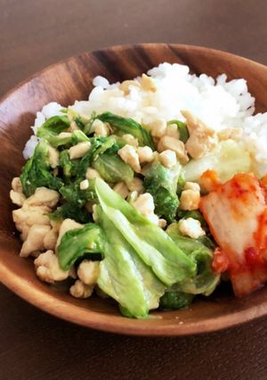 とりみそレタス炒めのっけ丼-レシピのメイン写真