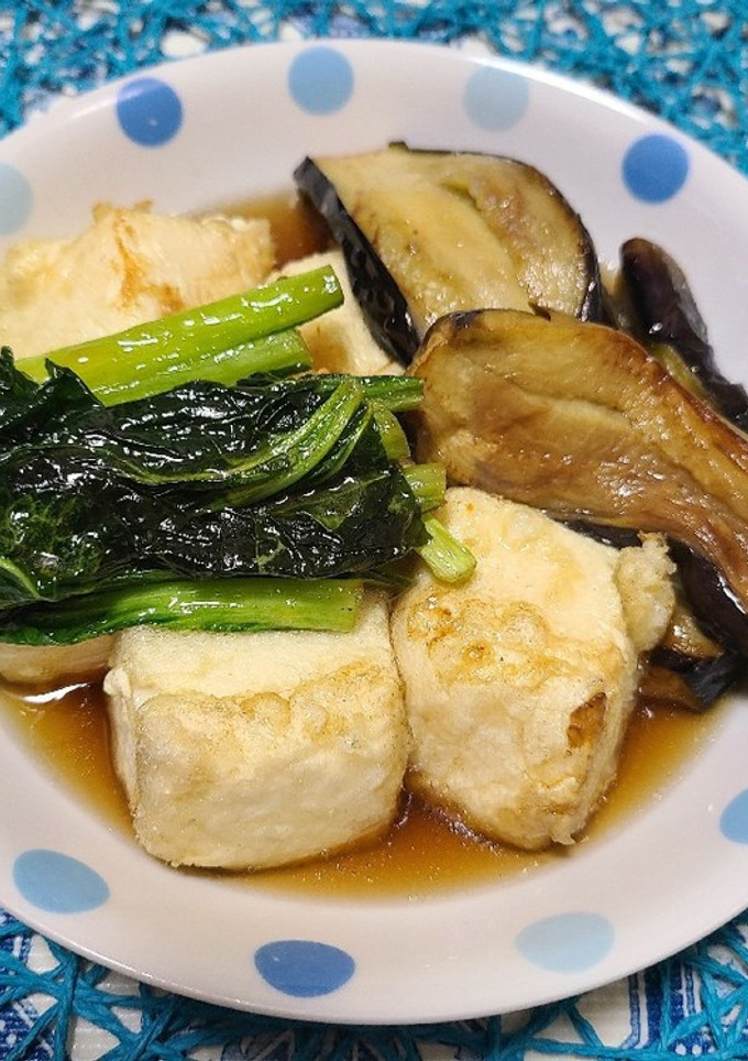 揚げ出し豆腐と江戸菜とナスの煮浸し-レシピのメイン写真
