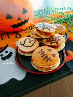 ハロウィンにも☆南瓜餡どら焼き。-レシピのメイン写真