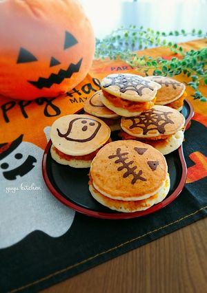 ハロウィンにも☆南瓜餡どら焼き。-レシピのメイン写真