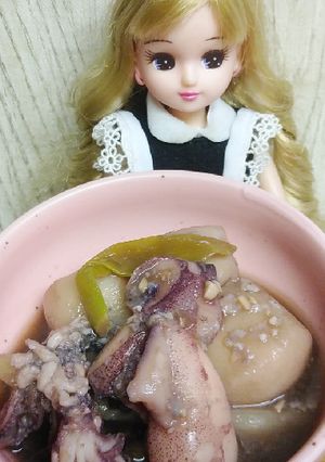 リカちゃん♡ひイカと里芋とねぎの墨煮ꕤ⠜-レシピのメイン写真