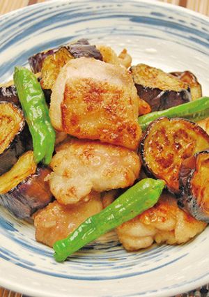 鶏肉となすの梅炒め-レシピのメイン写真