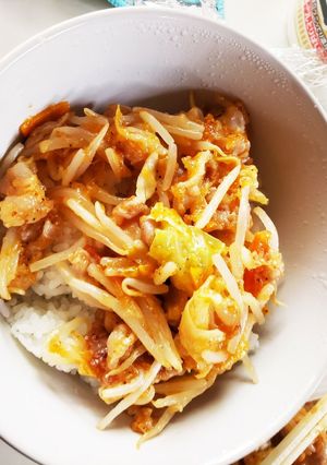 男飯☆レンジで簡単『ヘルシー回鍋肉丼』-レシピのメイン写真