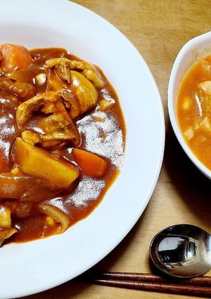 今日のご飯　ミネストローネとハヤシライス-レシピのメイン写真