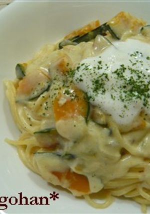 カボチャのヨーグルトクリームパスタ-レシピのメイン写真