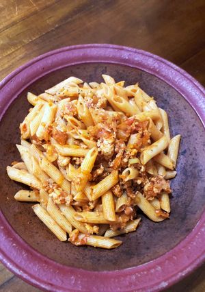 ペンネでチキンボロネーゼ-レシピのメイン写真