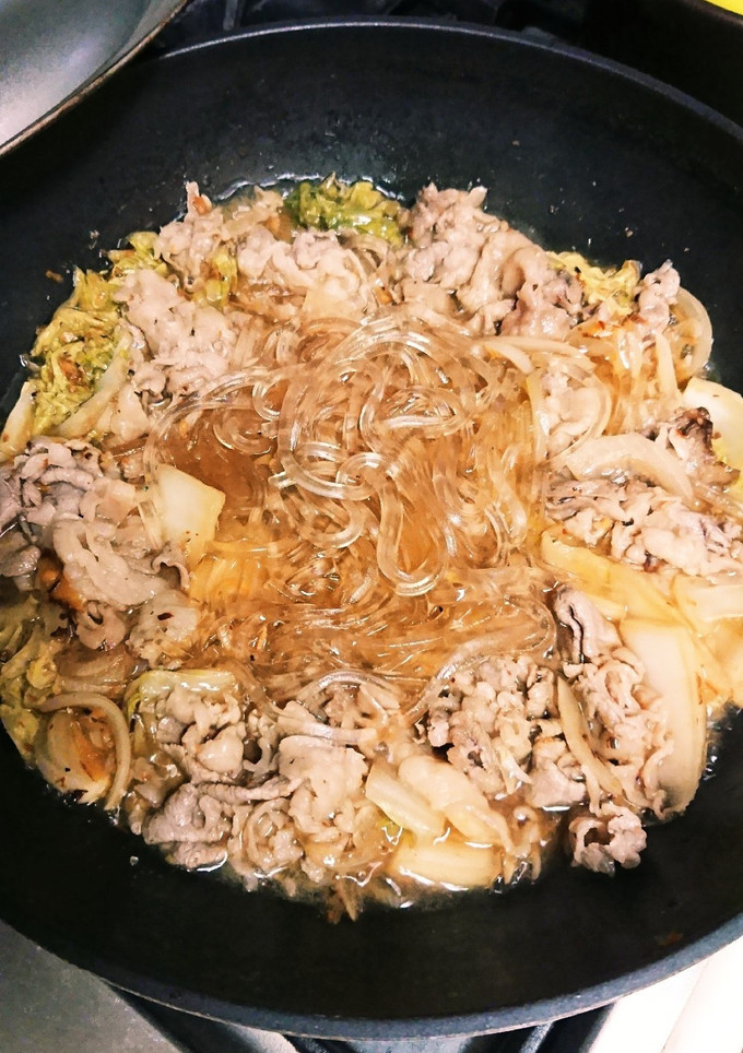 牛肉と白菜と葛きりのすき焼き風-レシピのメイン写真