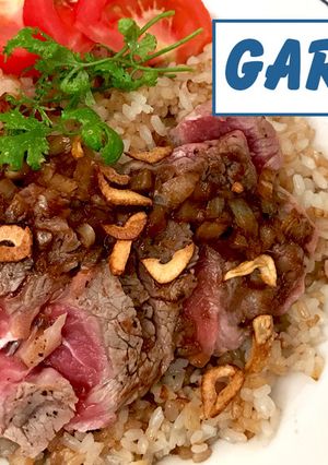ガーリックライスのステーキ丼-レシピのメイン写真