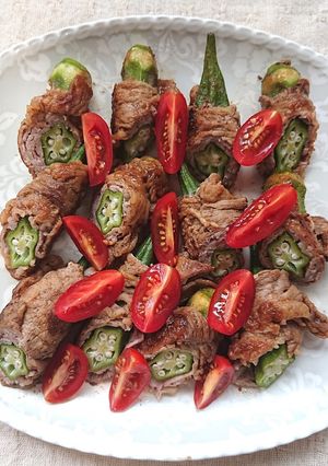 牛こま肉でオクラ巻き-レシピのメイン写真