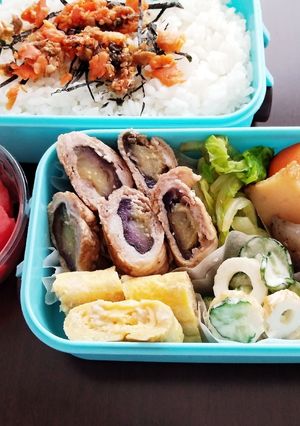 日々のお弁当(7/11茄子の肉巻き)-レシピのメイン写真