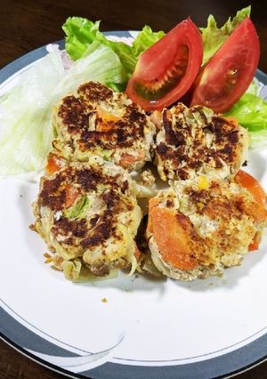 ゴーヤチャンプルーからの豆腐ハンバーグ-レシピのメイン写真