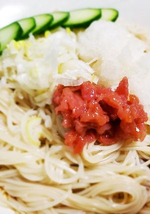 ぶっかけ梅おろし素麺-レシピのメイン写真