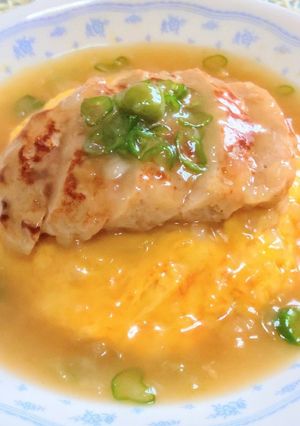 天津飯バーグ 天津飯鶏豆腐ハンバーグのせ-レシピのメイン写真