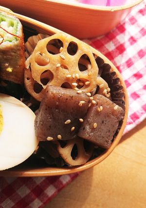 お弁当★ピリ辛レンコンとこんにゃくの煮物-レシピのメイン写真