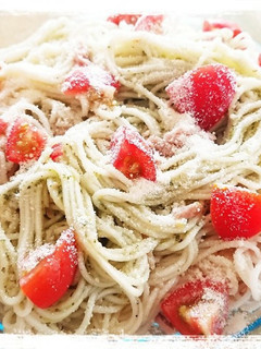 ツナ&ミニトマト入り☆バジルソース素麺-レシピのメイン写真