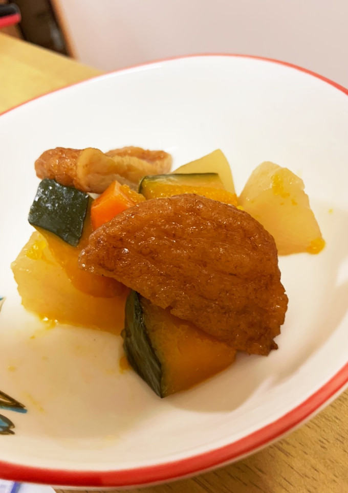 かぼちゃとさつま揚げの煮物-レシピのメイン写真