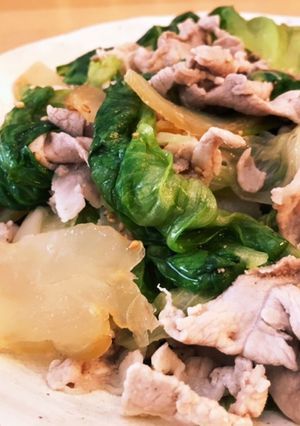 レタスと豚肉のザーサイ炒め-レシピのメイン写真