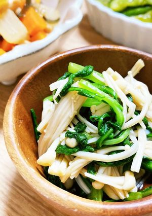 レンジで！春菊とえのきのポン和え-レシピのメイン写真