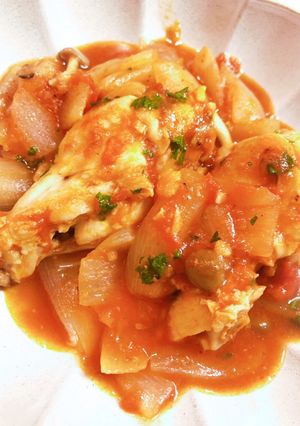 簡単♪時短☆手羽元と野菜のトマト煮込み-レシピのメイン写真