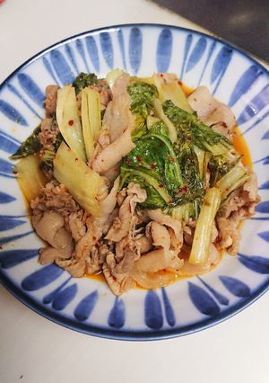 豚コマとしろ菜の甘辛炒め☆梅シロップ-レシピのメイン写真