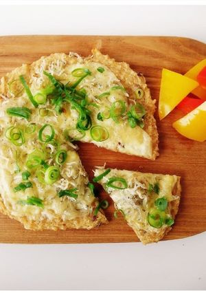 レンチンネギじゃこチーズ　玄米飯ピザ-レシピのメイン写真