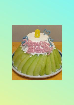 メロンde富士山ケーキ♪-レシピのメイン写真