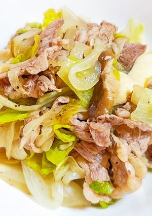 簡単ヘルシー☆ラム肩肉のレタス炒め風-レシピのメイン写真