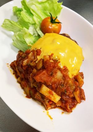 チーズとキノコでイタリアンハンバーグ-レシピのメイン写真