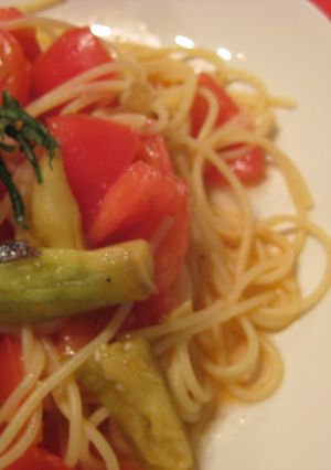 焼きなすとトマトの冷めたいパスタ-レシピのメイン写真