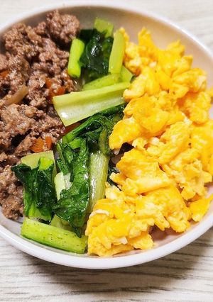 江戸菜の3色そぼろご飯-レシピのメイン写真