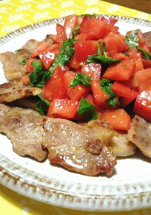 簡単！豚肉ソテー☆ごろごろトマトソース-レシピのメイン写真