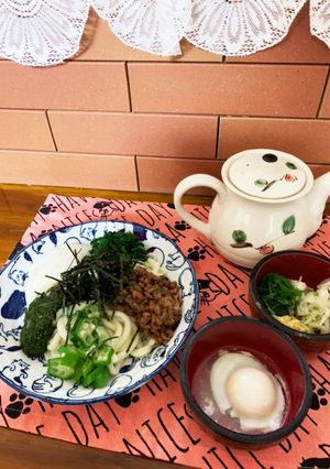 夏バテに冷たい五色のネバネバうどん蕎麦-レシピのメイン写真