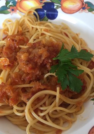トマト酒盗パスタ-レシピのメイン写真