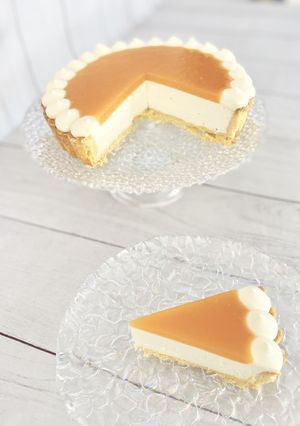 完熟ピーチでレアチーズケーキ♪-レシピのメイン写真