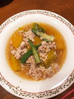 カボチャと鶏ひき肉の煮物-レシピのメイン写真