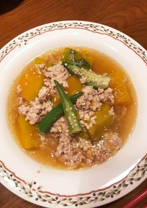 カボチャと鶏ひき肉の煮物-レシピのメイン写真