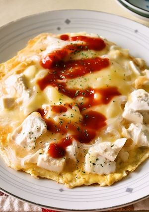 マロニーと豆腐とチーズのオープンオムレツ-レシピのメイン写真