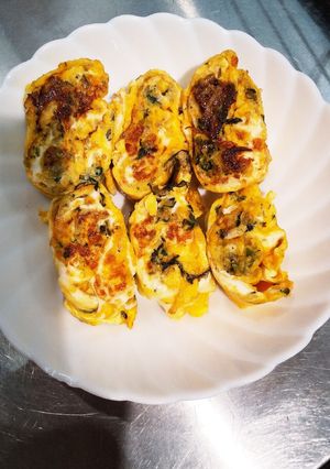 高菜ちりめんじゃこ入り厚焼き卵焼き-レシピのメイン写真