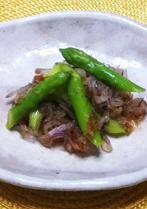 アスパラとレッドオニオンのおかか和え-レシピのメイン写真
