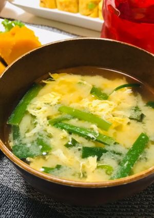 簡単ニラと卵のお味噌汁-レシピのメイン写真