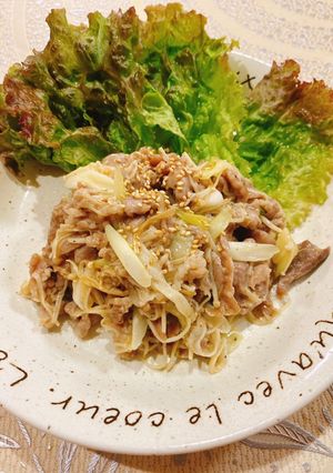 ☆☆豚こま肉とえのきのネギ塩ダレ炒め☆☆-レシピのメイン写真