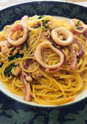 199、イカと大葉のニンニク醤油パスタ♡-レシピのメイン写真
