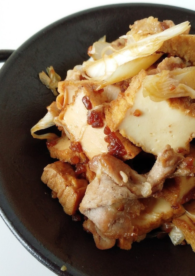 厚揚げと豚肉の醤油麹酢炒め-レシピのメイン写真