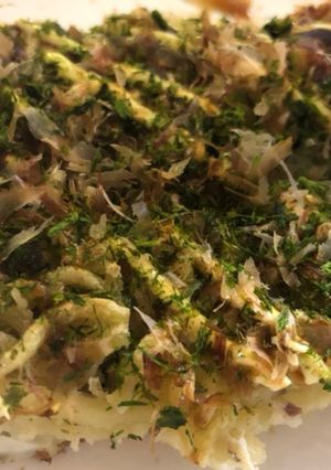 休日ご飯に!鯖缶★ガリでお好み焼き-レシピのメイン写真