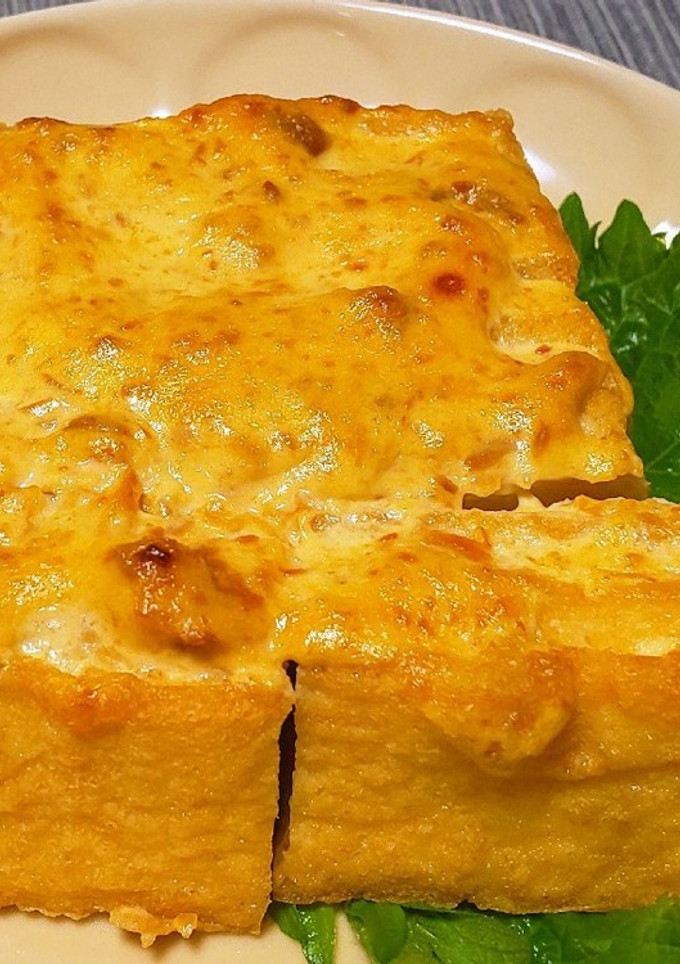 厚揚げのにんにく味噌マヨ焼き♪-レシピのメイン写真