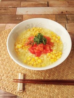 冷凍トマトとコーンの冷やしラーメン-レシピのメイン写真