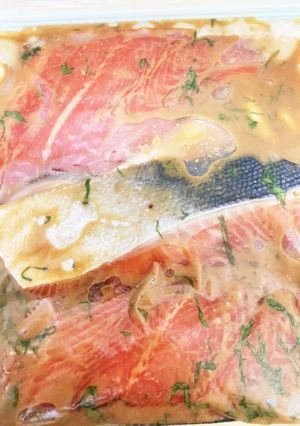 夏のシミ予防に！鮭の大葉みそ漬け-レシピのメイン写真