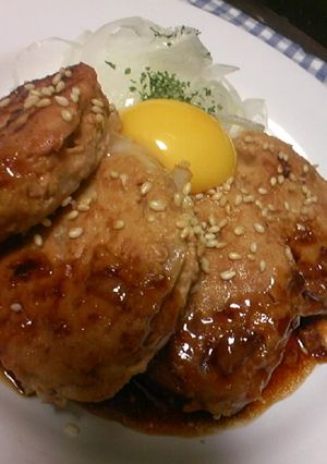 ☆とろ～り卵黄のせ♪つくね☆-レシピのメイン写真