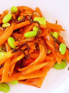 人参と枝豆の塩昆布あえ-レシピのメイン写真